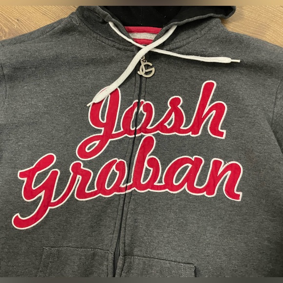 Josh Groban Embroidered Grey and Red Zip Up Hoodie Unisex S - Picture 3 of 5